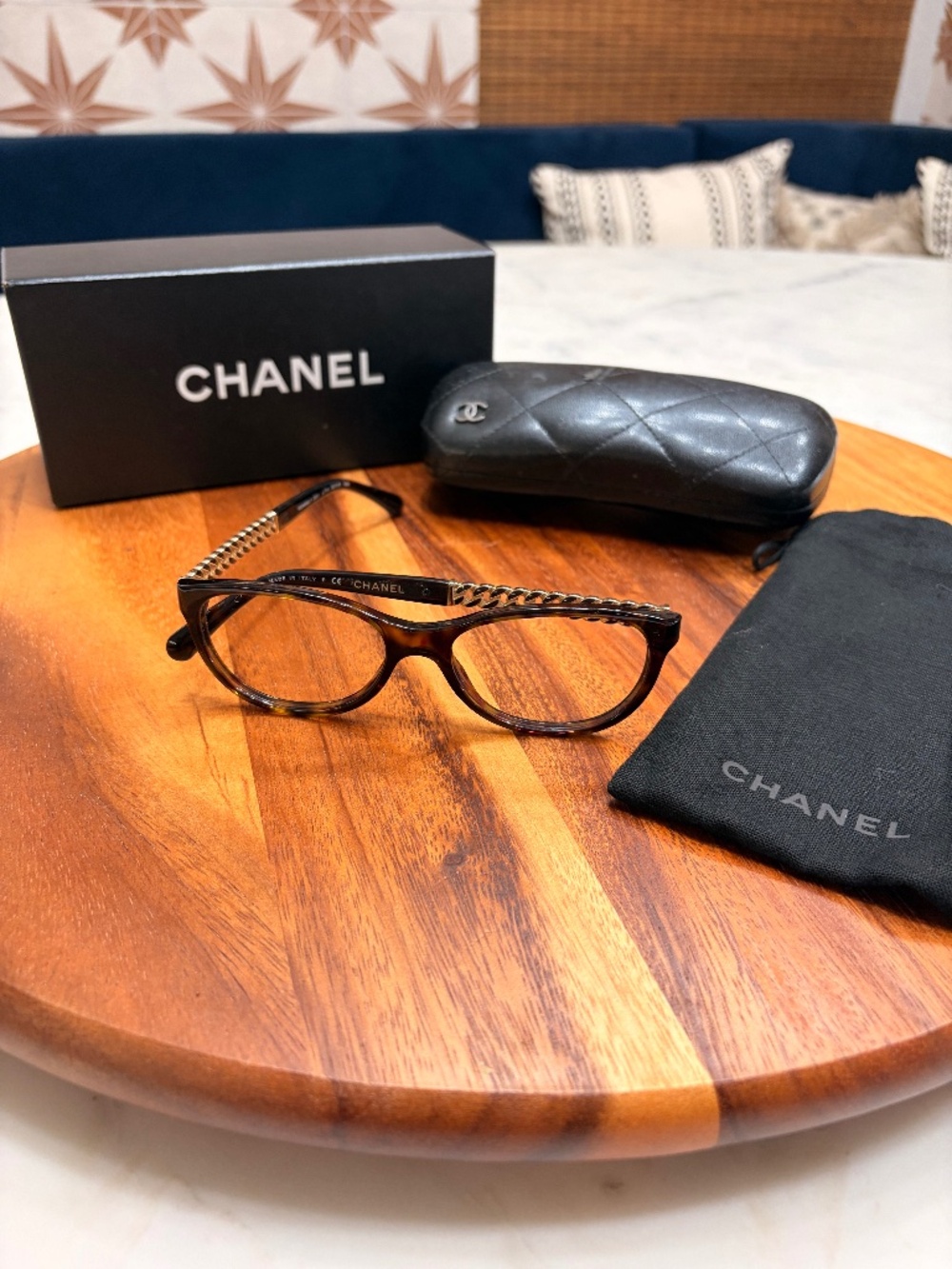 Chanel 3301 c.502 Square Havana Brown Eyeglasses Optical Frame 52-16-140
